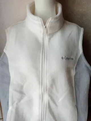 Gilet Columbia pile bianco e grigio