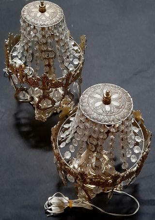 Pareja Lámparas Mesita Noche. Años 50-60