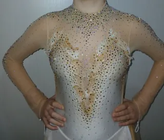 Body pattinaggio artistico con strass