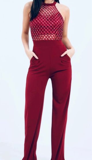 Mono burdeos lentejuelas fin de año