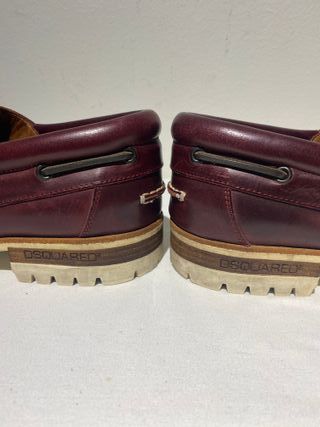 Nauticos de piel Dsquared2 color burdeos