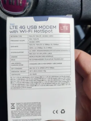 Chiavetta Modem LTE 4G USB Wi-Fi HotSpot