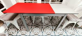 Mesa de cocina extensible cristal y metal