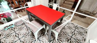 Mesa de cocina extensible cristal y metal