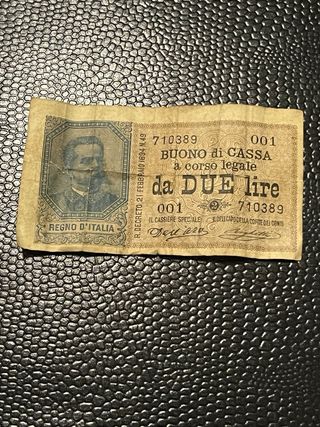 Buono di Cassa 2 Lire Regno d'Italia 1894