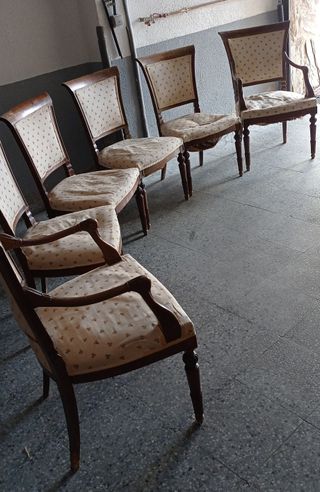 Conjunto de 6 sillas de comedor - 2 con reposabraz