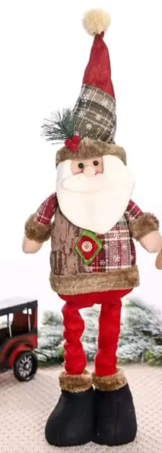 Papá Noel de tela con patas flexibles