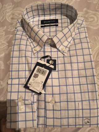 Camisa Dustin Cuadros Azul Talla L
