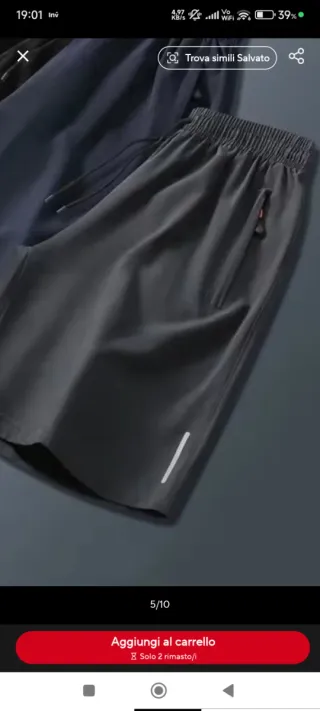 Pantaloncini running/jogging grigi taglia M