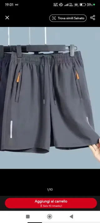 Pantaloncini running/jogging grigi taglia M