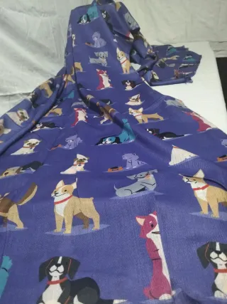 Sciarpa calda con stampa cani