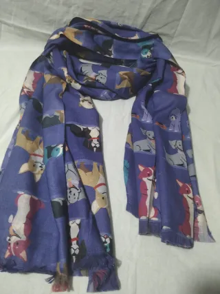 Sciarpa calda con stampa cani