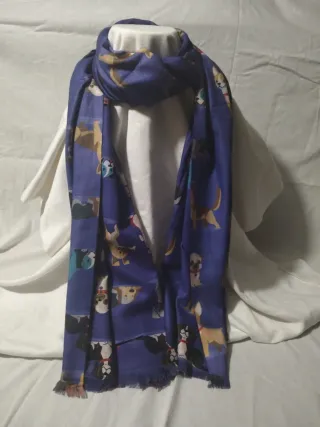 Sciarpa calda con stampa cani