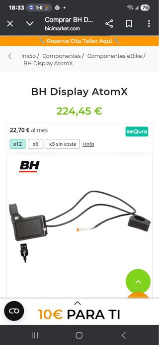 Display BH Atom X y Atom con USB