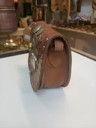 Bolso cuero vintage monedas