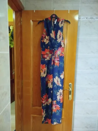 Mono floral azul mujer