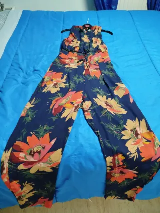 Mono floral azul mujer