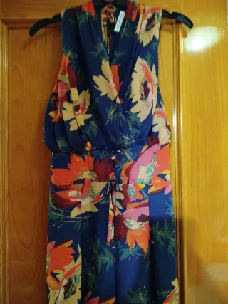 Mono floral azul mujer