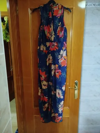 Mono floral azul mujer
