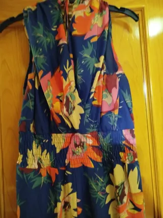 Mono floral azul mujer