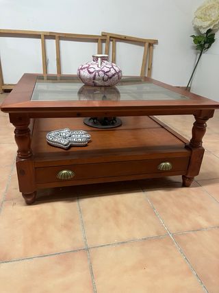 Mesa de centro madera y cristal