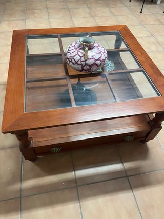 Mesa de centro madera y cristal