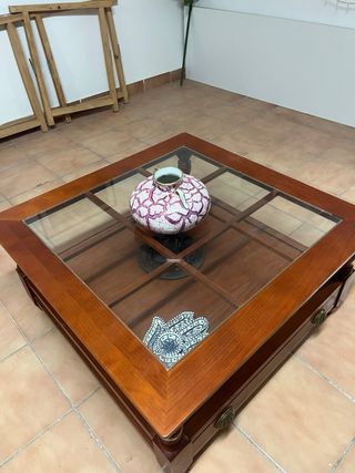 Mesa de centro madera y cristal