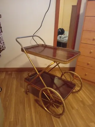 Carrito bar vintage botellero estilo antiguo