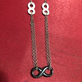 Gargantilla Infinito Doble Cadena Plata y Negro