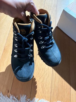 Timberland Scarponcini Pelle Blu/Marrone Tg 32
