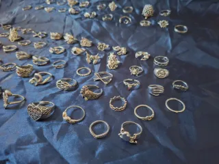 Lote XL 75 anillos vintage color plata unisex