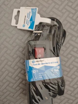 Regleta 1.5M con 2 enchufes y interruptor