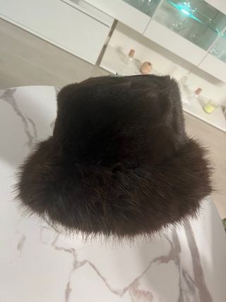 Gorro de pelo marrón talla única