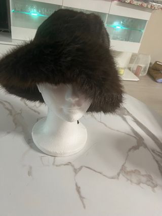 Gorro de pelo marrón talla única