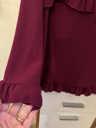 Camicetta bordeaux New Collection con rouches