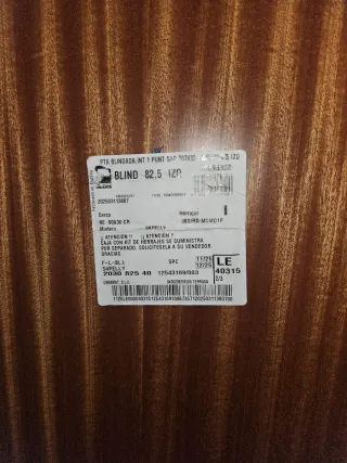 Puerta Blindada SAPELLY 82,5 IZO