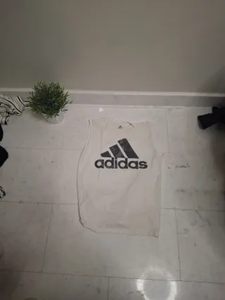 Camiseta sin mangas Adidas blanca