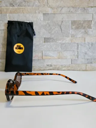 Occhiali Y2K ovalati fantasia leopardata