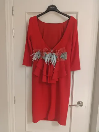 Vestido fiesta rojo talla 38
