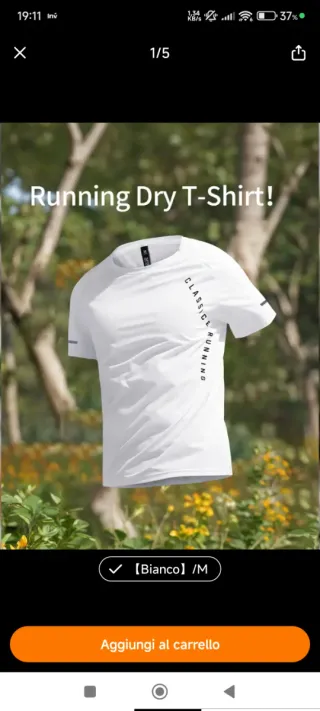 Maglietta running bianca taglia M