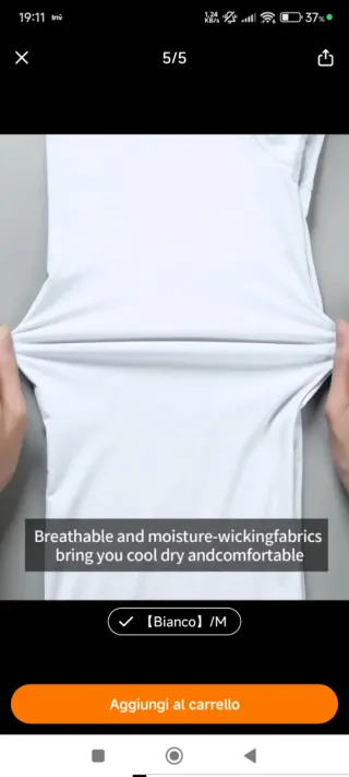 Maglietta running bianca taglia M