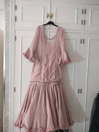 Vestido Flamenca Gitana Feria Rosa