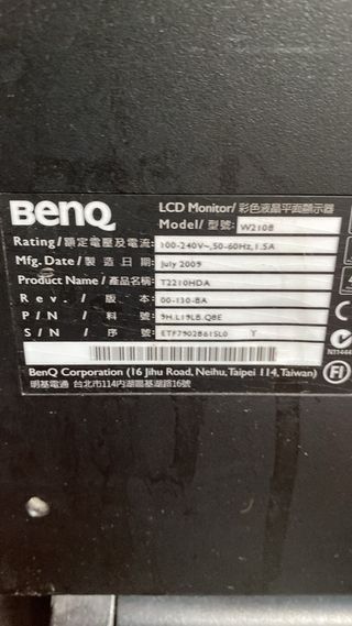 Monitor BenQ LCD 22 Negro