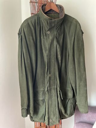 Chaqueta de piel hombre verde