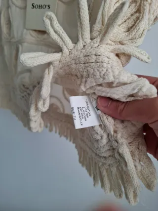 Chaleco bordado beige talla S