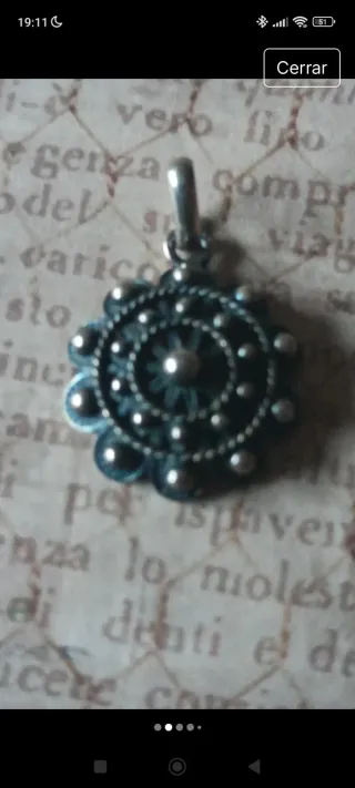 Colgante Botón Charro Plata Ley