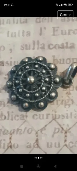 Colgante Botón Charro Plata Ley