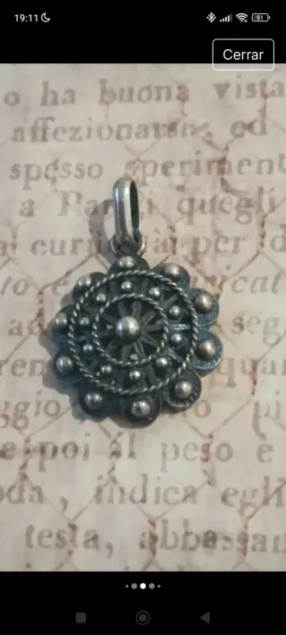 Colgante Botón Charro Plata Ley