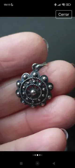 Colgante Botón Charro Plata Ley