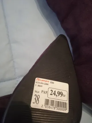 Botas altas nuevas burdeos talla 38